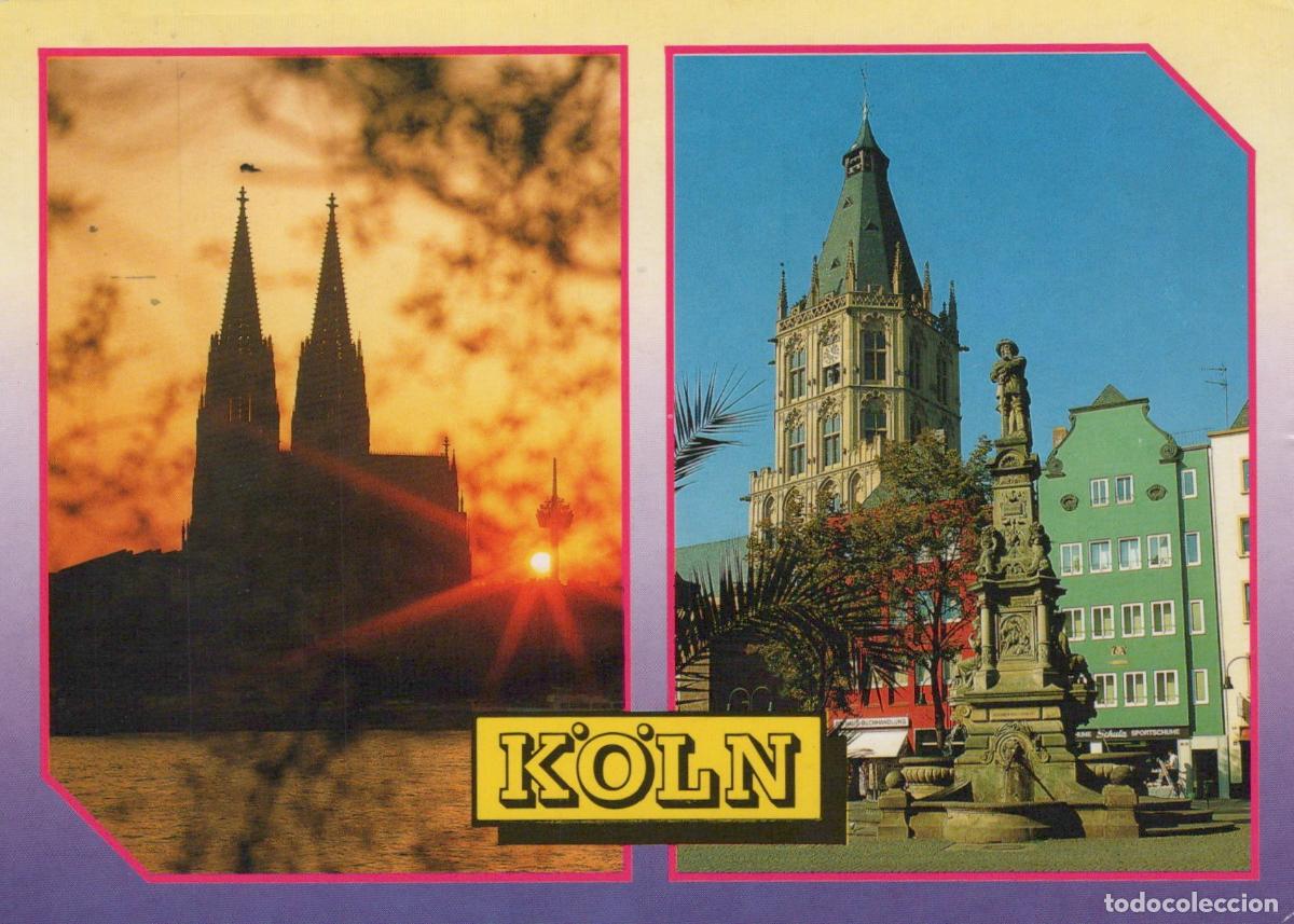 Postales: Germany Cologne Cathedral Sunset Old Town Hall Fountain *YAT501