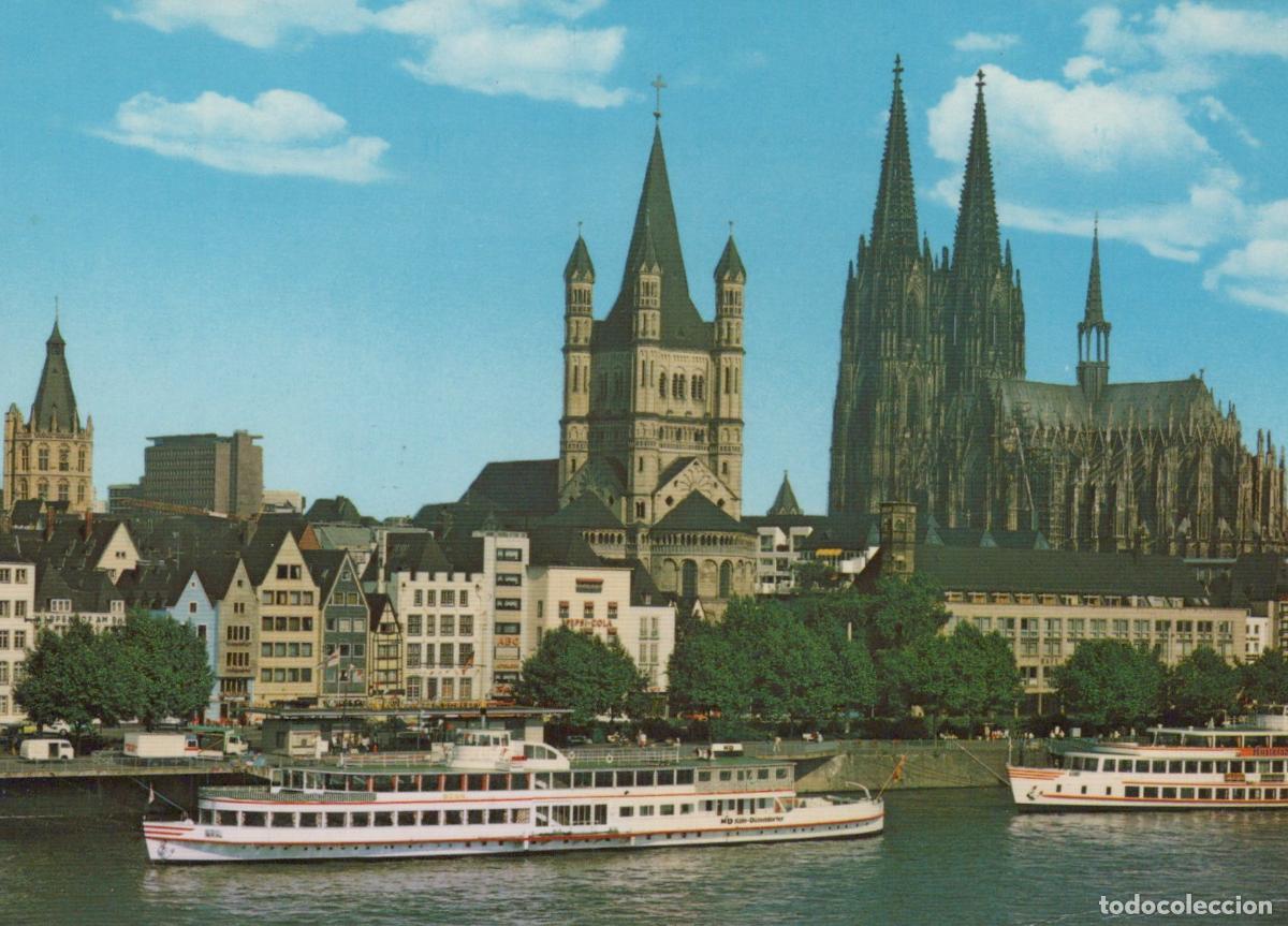 Postales: Germany Cologne Rhine River With St Martin Church and Cathedral *YAT413