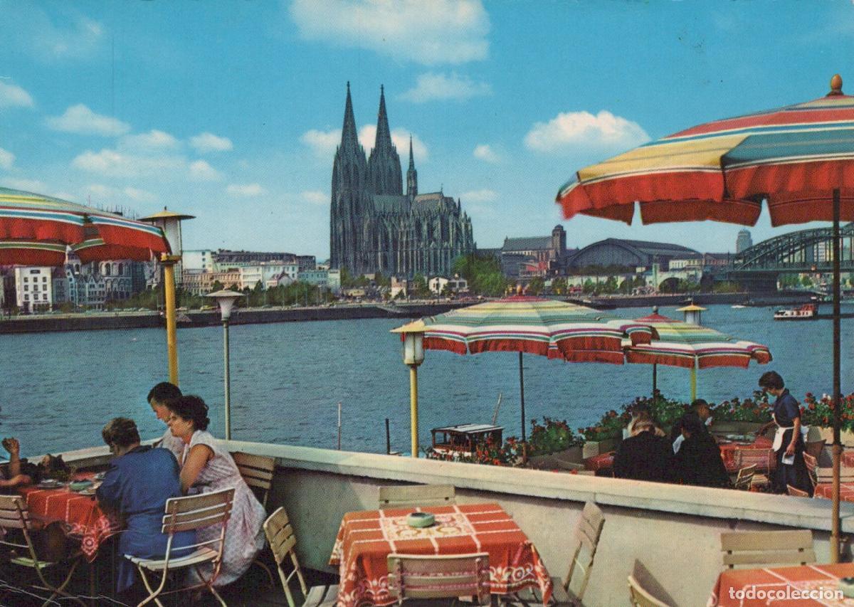 Postales: Germany Cologne Cathedral and Rhine River From A Restaurant Terrace *YAT428