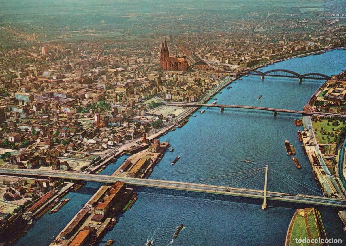 Postales: Germany Cologne Aerial View Rhine River Bridges Cathedral Cityscape *YAT433