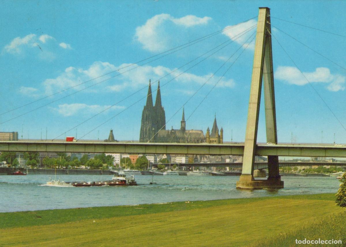 Postales: Germany Cologne Severinsbr&uuml;cke Bridge and Cathedral Rhine River *YAT453