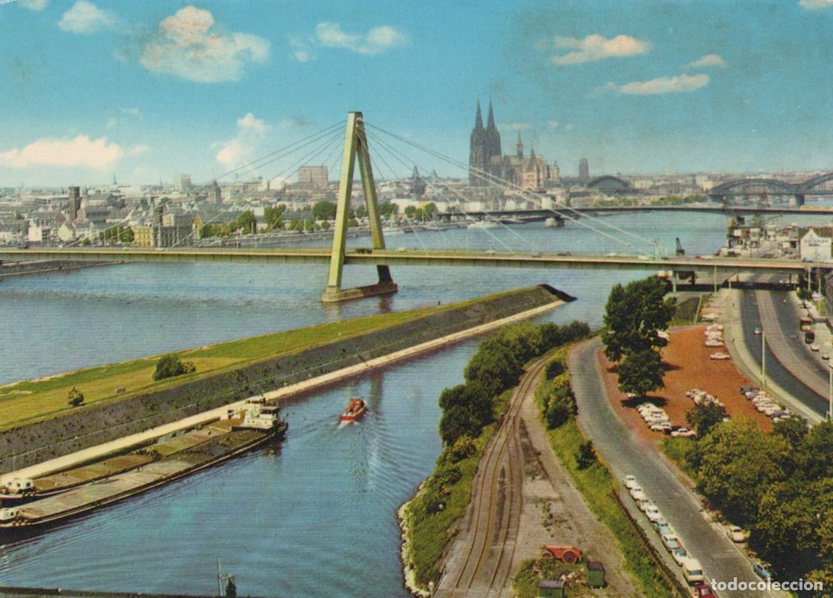 Postales: Germany Cologne Rhine River With Severinsbr&uuml;cke Bridge and Cathedral *YAT458
