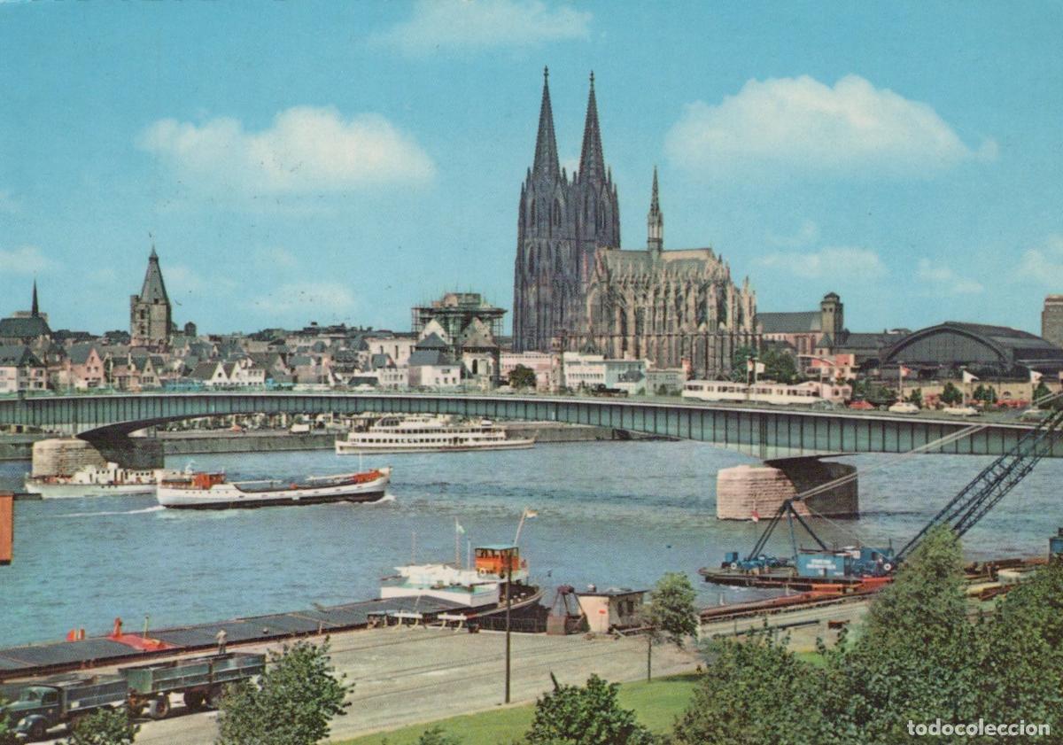 Postales: Germany Cologne Cathedral Hohenzollern Bridge Rhine River Cityscape *YAT463
