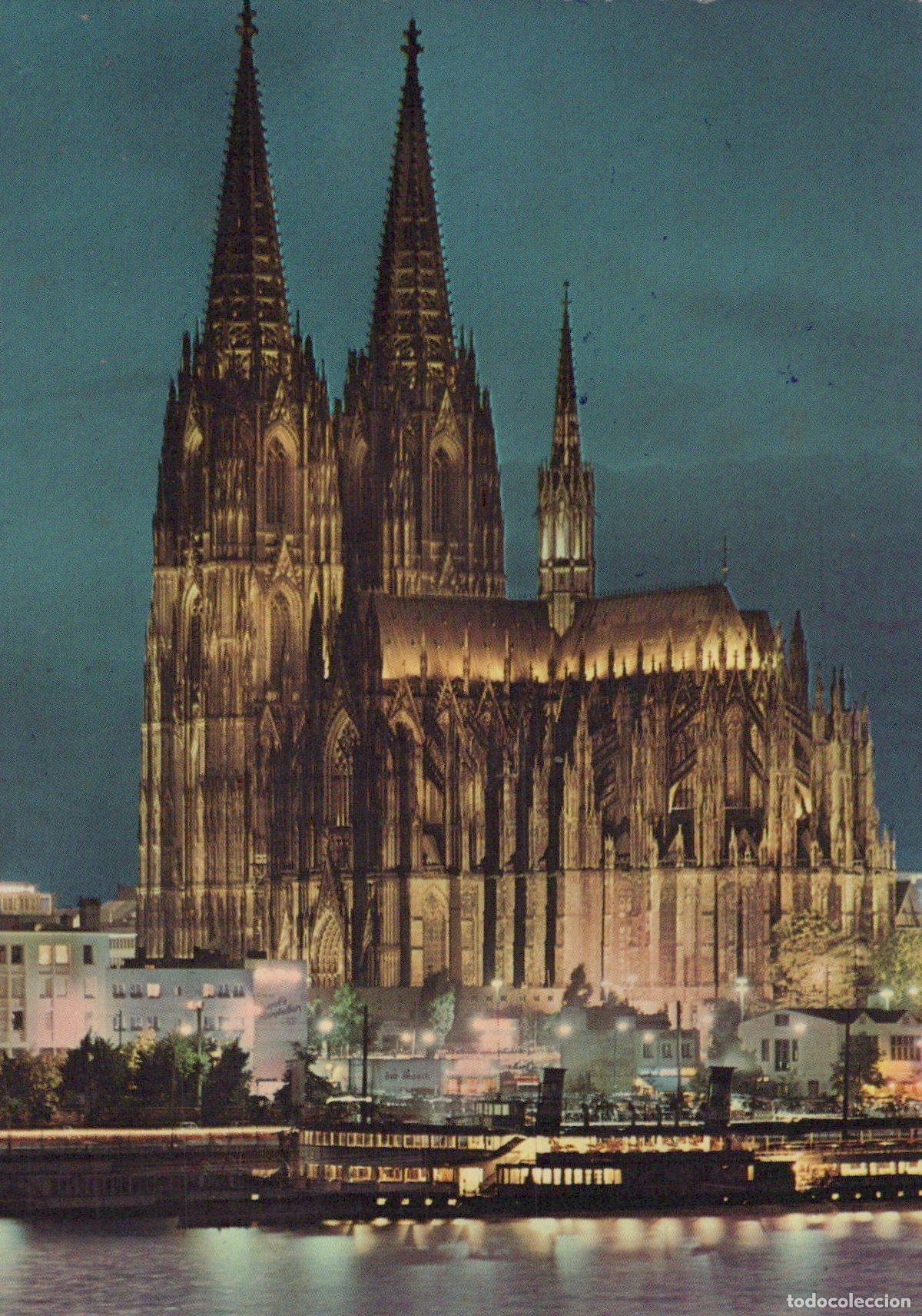 Postales: Germany Cologne Cathedral At Night Illuminated Gothic Architecture *YAT328