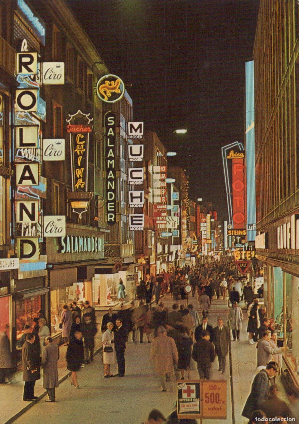 Postales: Germany Cologne Hohe Strasse Night View With Neon Signs and Unposted *YAT339