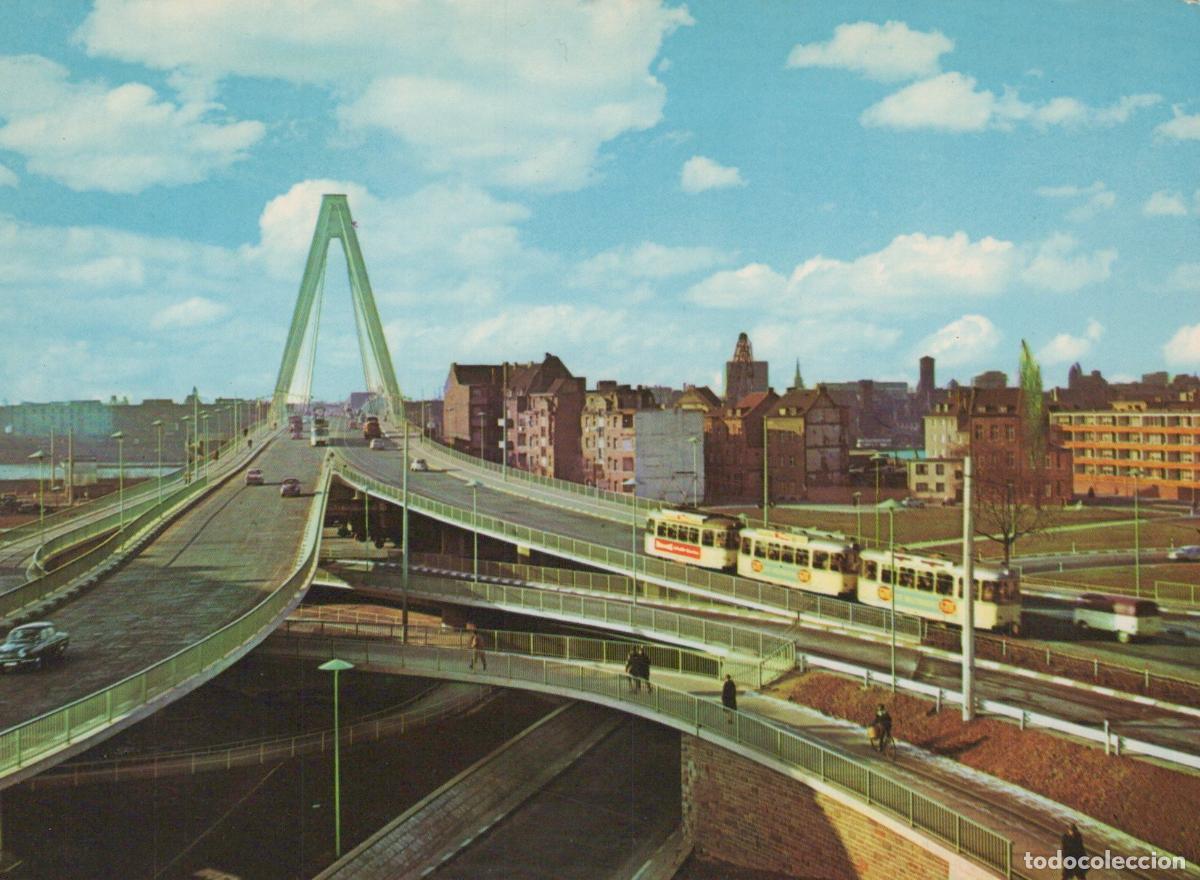 Postales: Germany Cologne Severinsbr&uuml;cke Bridge With Tram and Cityscape Unposted *YAT488