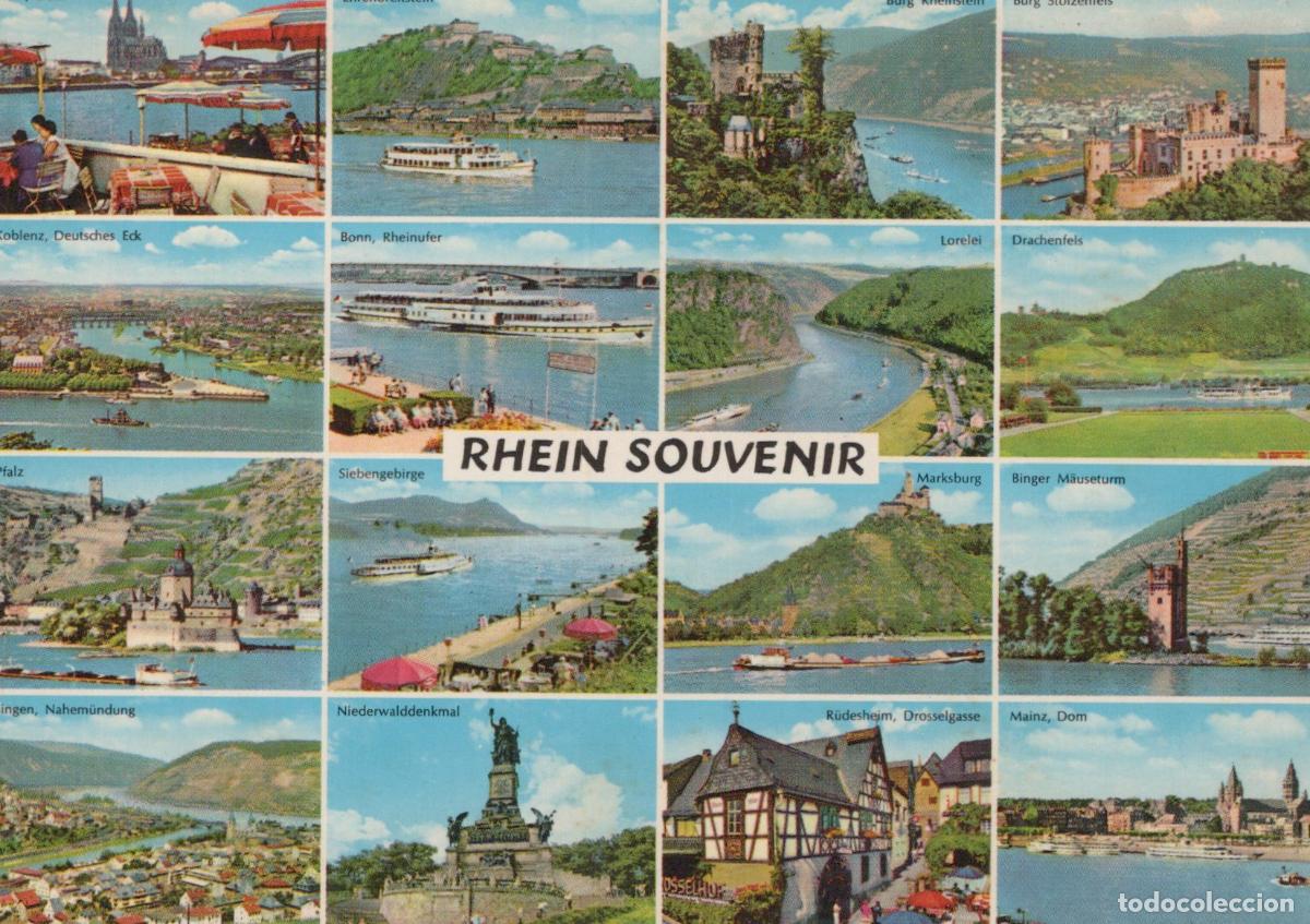 Postales: Germany Various Rhine River Souvenir Multi View Castles Cities Boats *YAT586