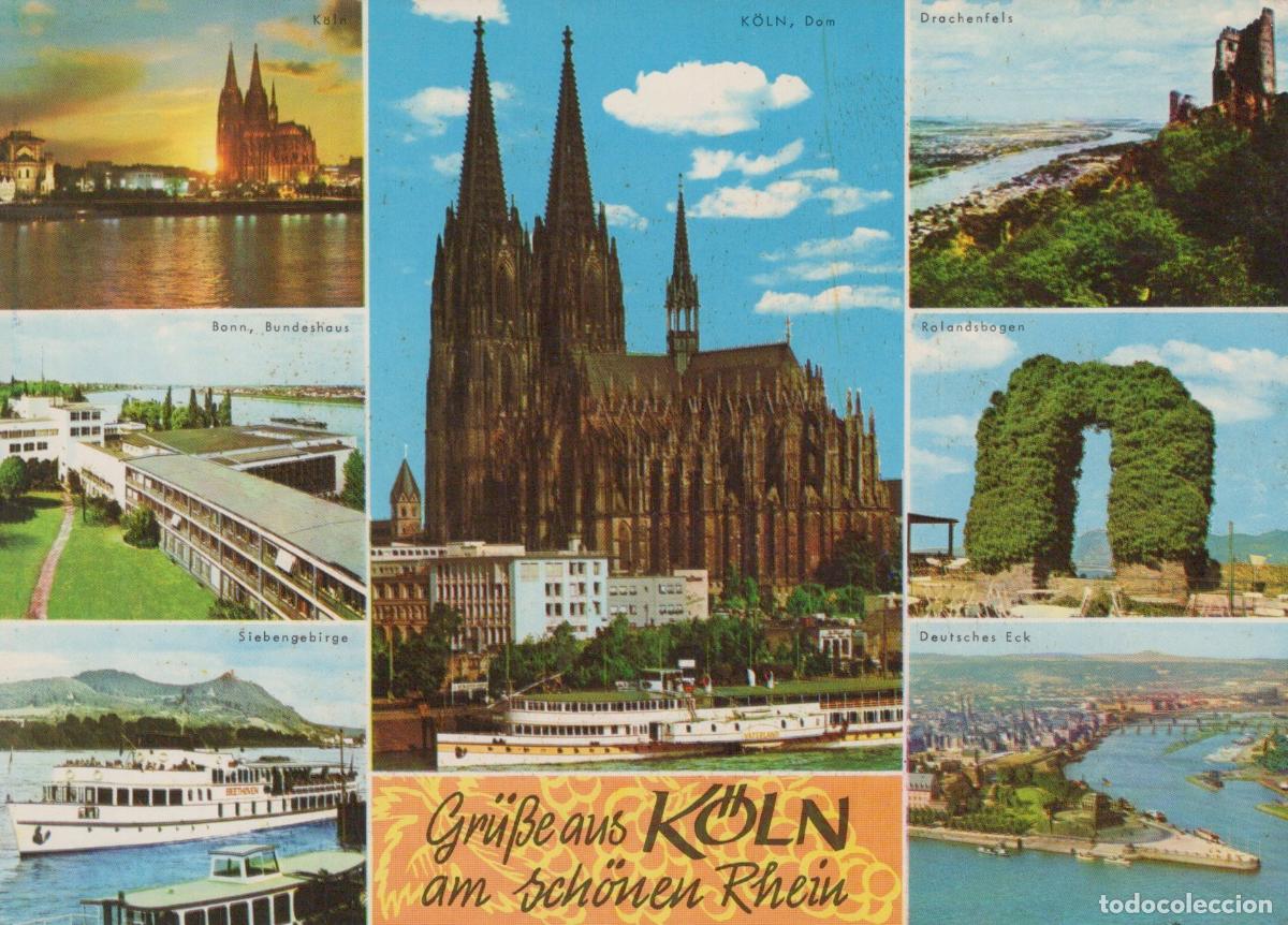 Postcards: Germany Cologne Multi View Cathedral Rhine River Drachenfels Unposted *YAT528