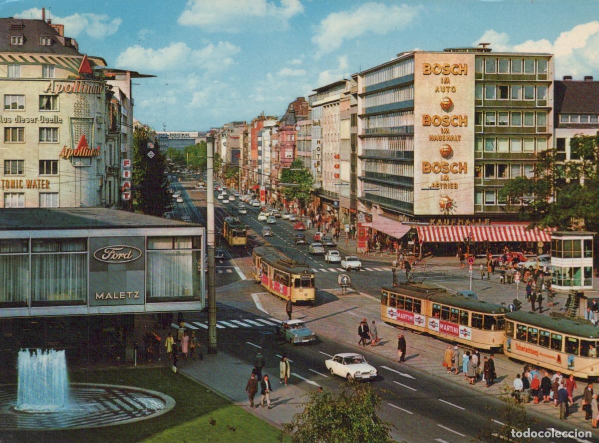Postcards: Germany Cologne Hohenzollern Ring Street Scene With Trams and Ford *YAT538