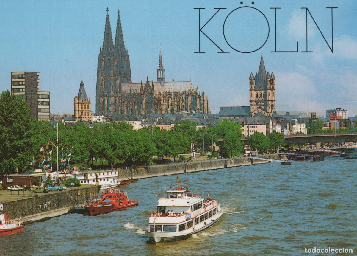 Postcards: Germany Cologne Rhine River Cathedral Great St Martin Church Unposted *YAT394