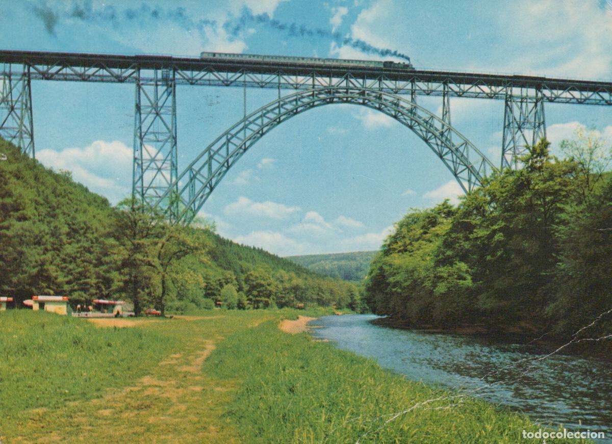 Postcards: Germany Wuppertal M&uuml;ngsten Bridge Railway Viaduct With Steam Train *YAT553