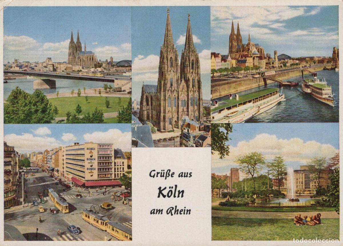 Postcards: Germany Cologne Cathedral Rhine River City View Trams Park Multi View *YAT414