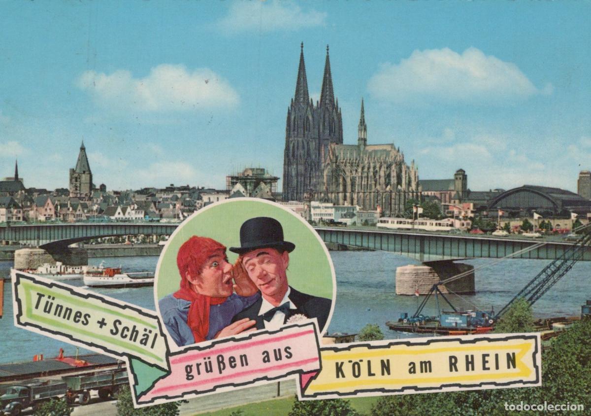Postcards: Germany Cologne T&uuml;nnes + Sch&auml;l Cathedral Rhine River Cityscape *YAT429