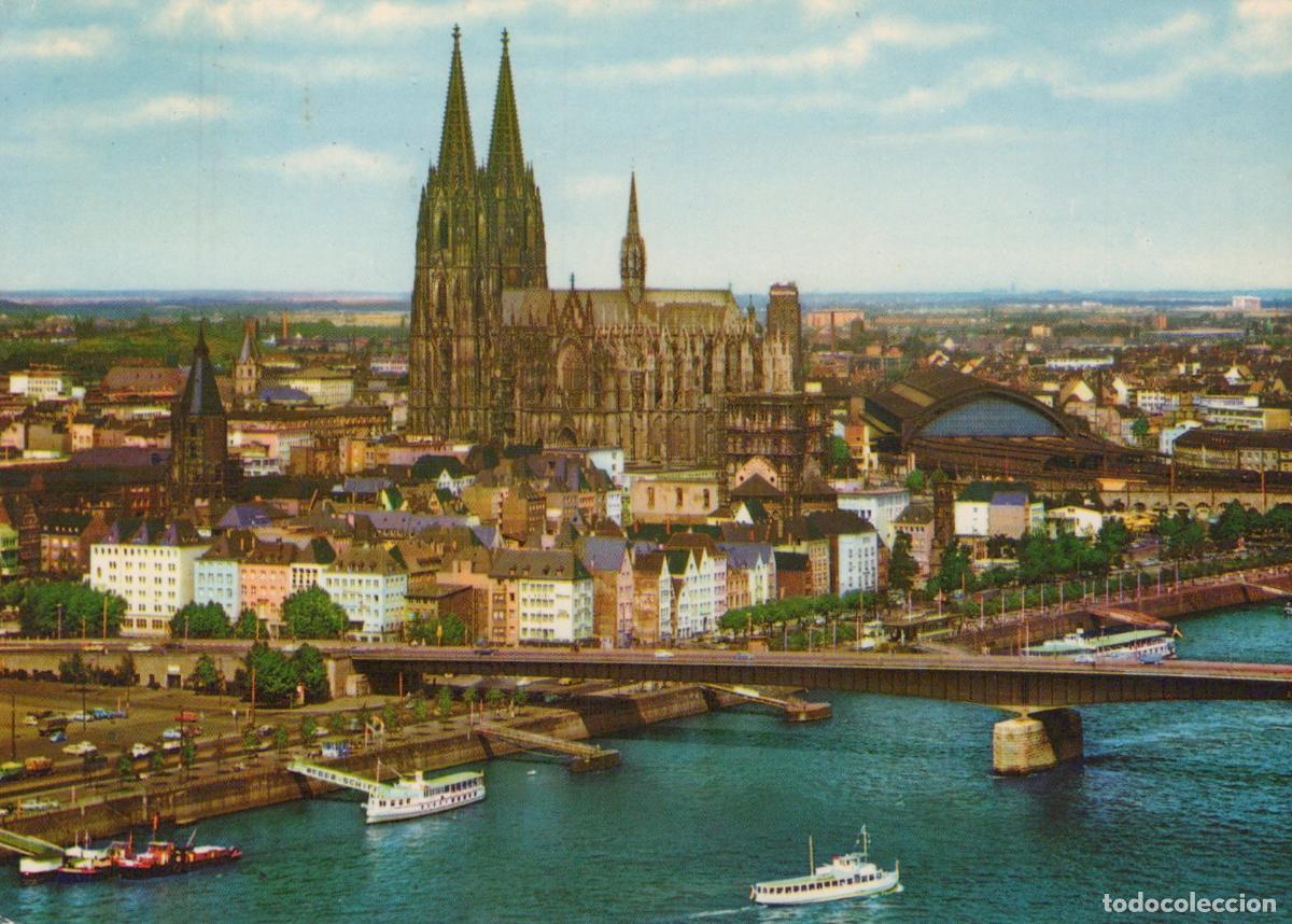 Postcards: Germany Cologne Panoramic View of Cathedral Old Town Rhine River Bridge *YAT434
