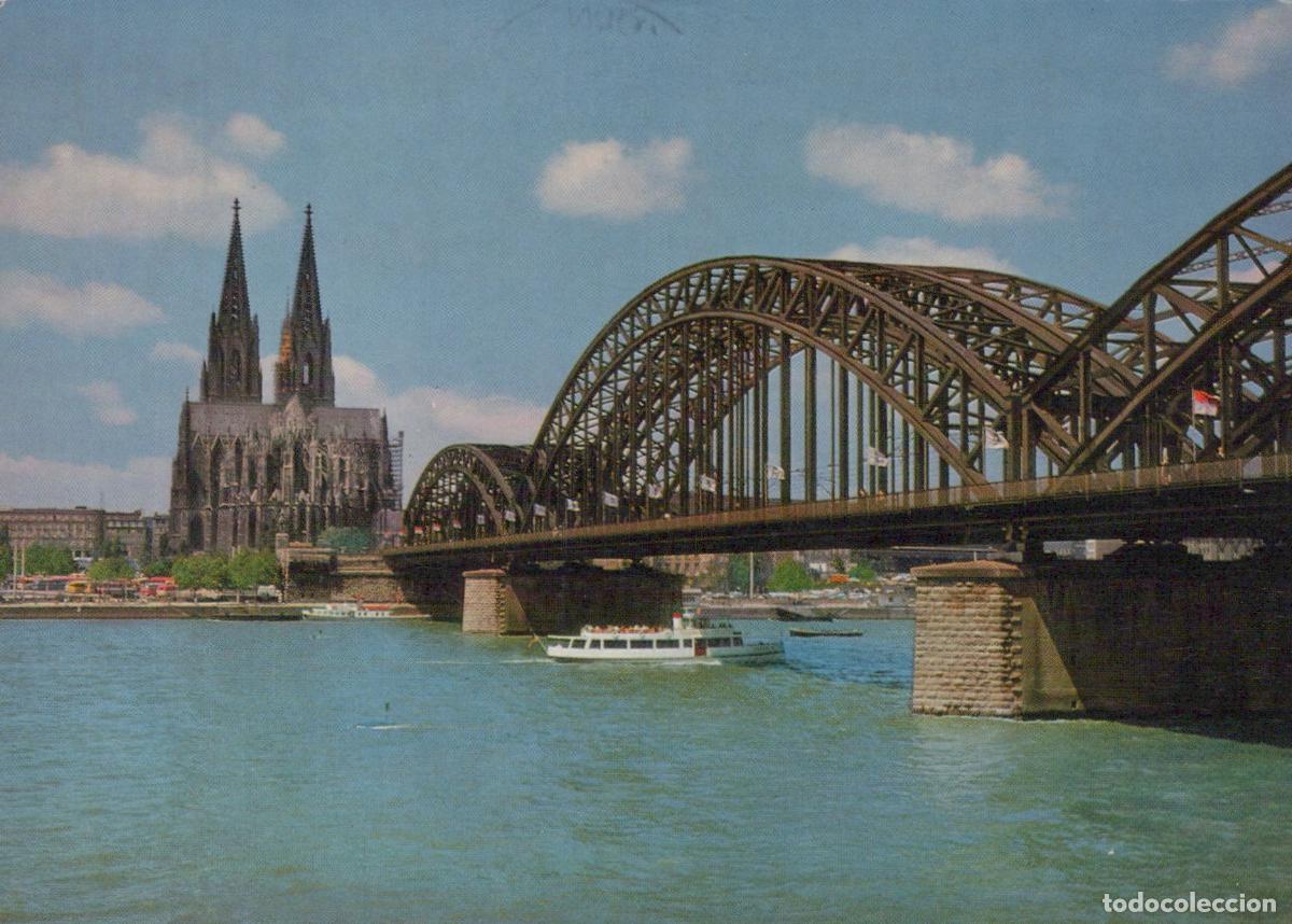 Postcards: Germany Cologne Cathedral and Hohenzollern Bridge Over Rhine River *YAT459
