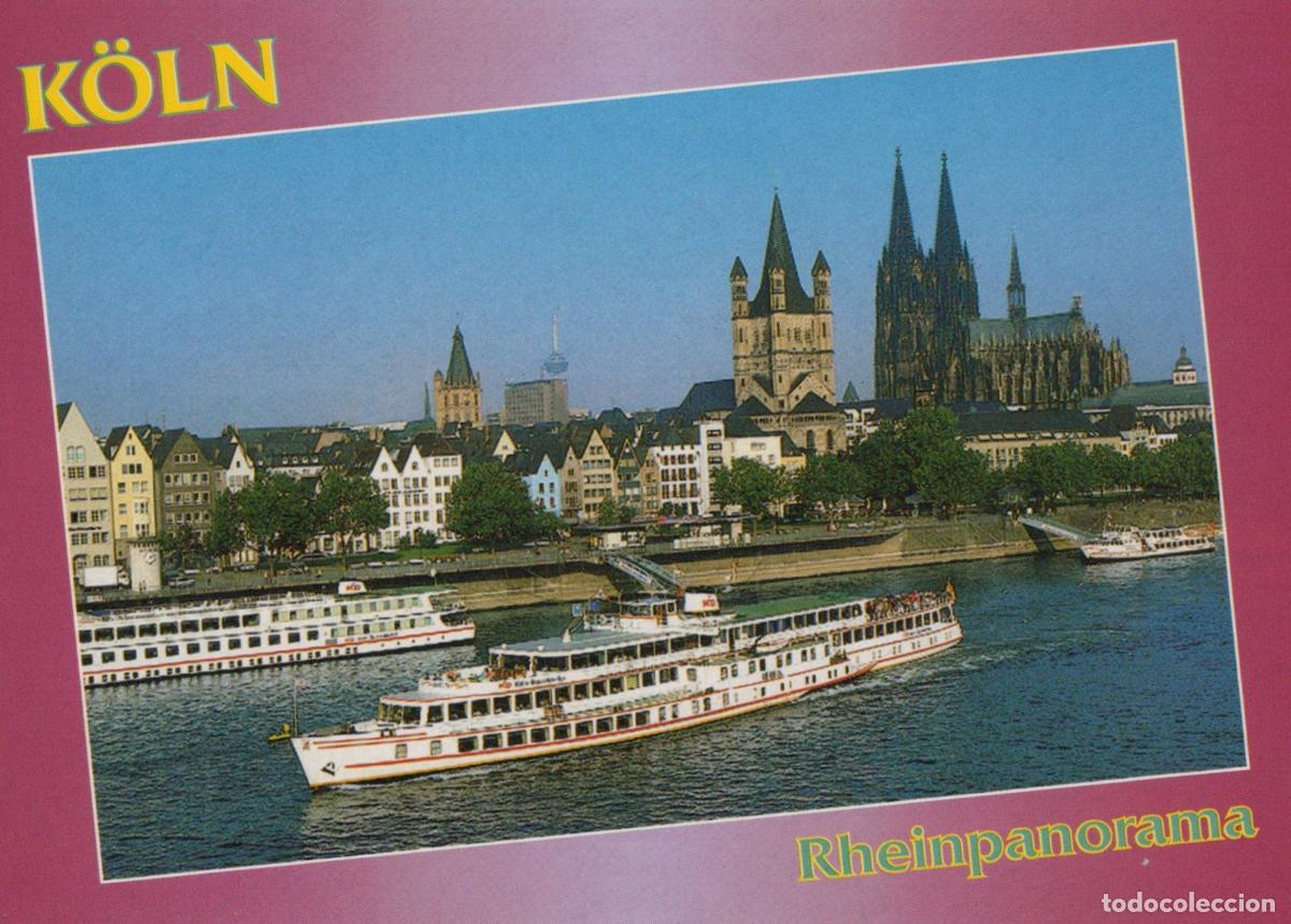Postales: Germany Cologne Rhine Panorama With Cathedral and River Cruise Unposted *YAT618