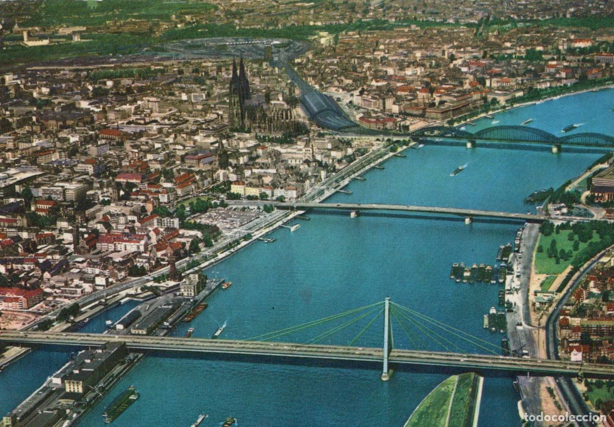 Cartes Postales: Germany Cologne Aerial View Rhine River Bridges Cathedral Cityscape *YAT484