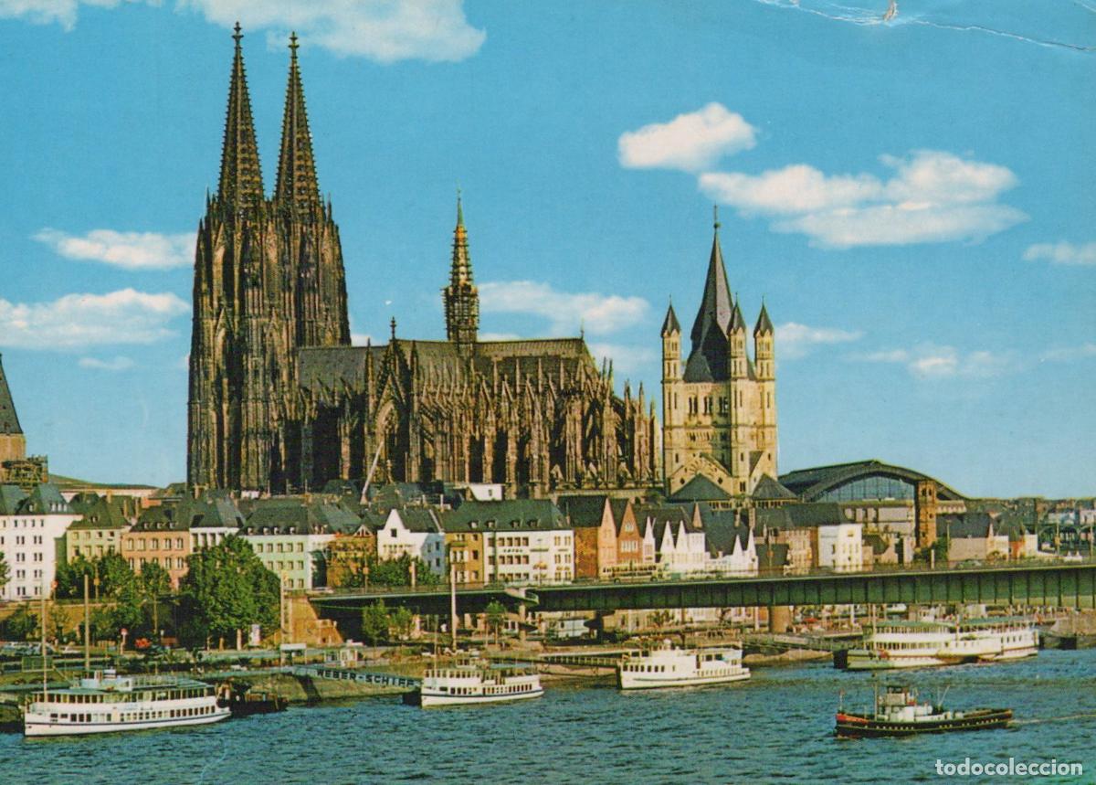 Cartes Postales: Germany Cologne Cathedral and Great St Martin Church Rhine River *YAT489