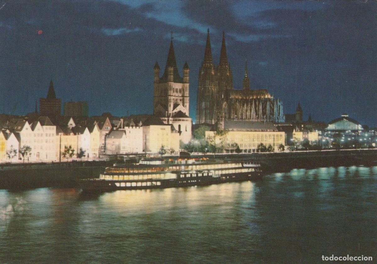 Cartes Postales: Germany Cologne Rhine Riverfront Night View With Cathedral and Unposted *YAT494