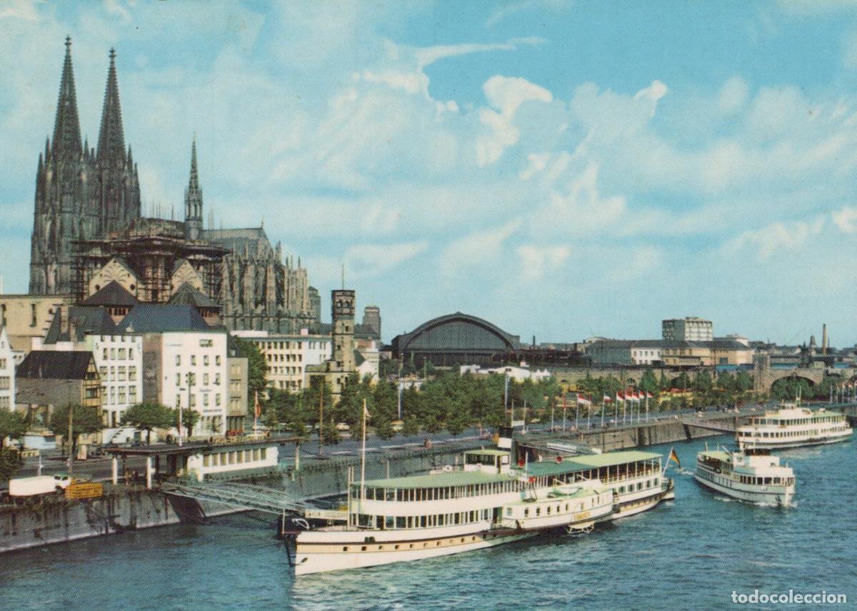 Cartes Postales: Germany Cologne Cathedral and Rhine River With Paddle Unposted *YAT504