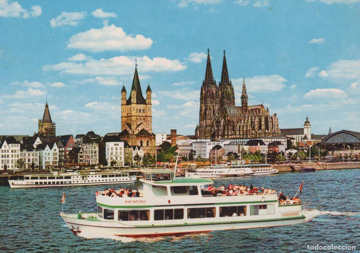 Cartes Postales: Germany Cologne Rhine River With Rheinperle Boat and Cathedral Skyline *YAT761