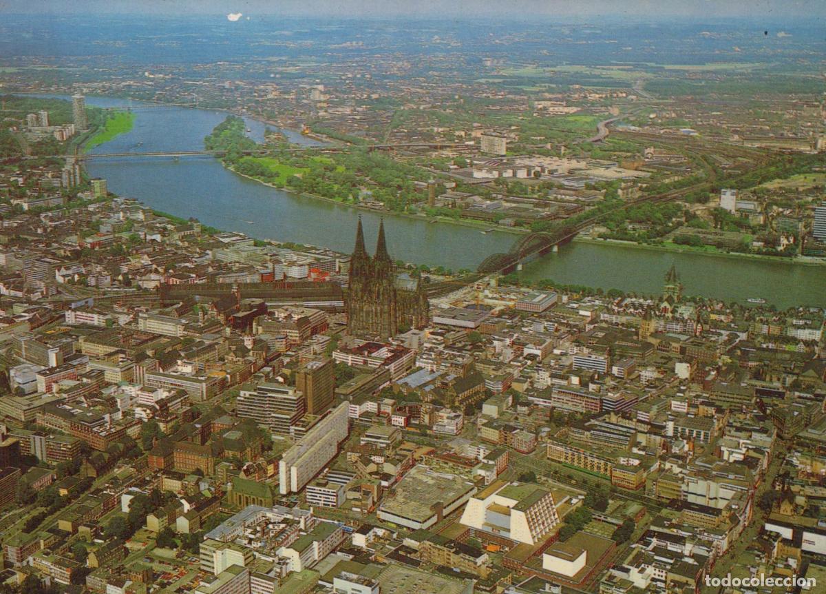 Cartes Postales: Germany Cologne Aerial View Rhine River Cathedral Cityscape *YAT766