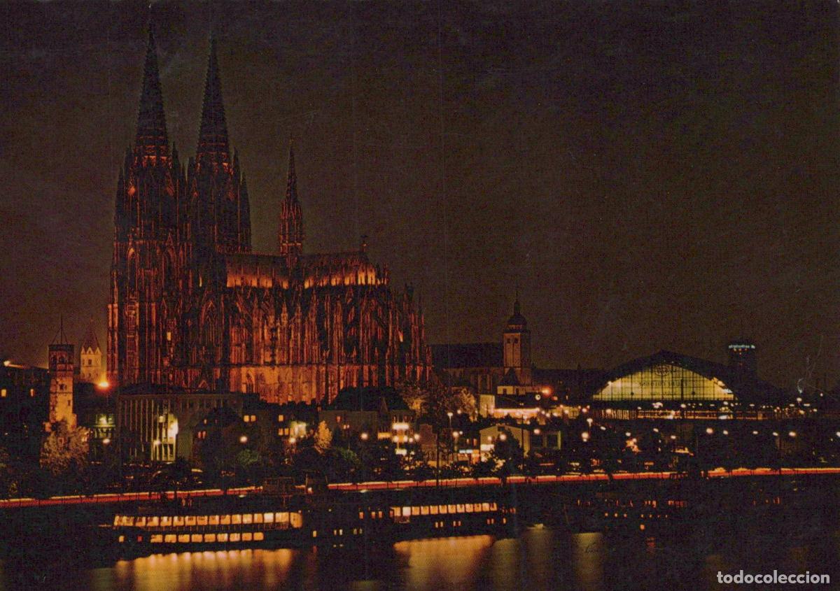Cartes Postales: Germany Cologne Cathedral and Cityscape At Night Rhine River Unposted *YAT678