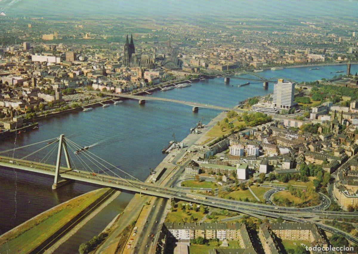 Cartes Postales: Germany Cologne Aerial View Rhine River Bridges Cathedral Cityscape *YAT534