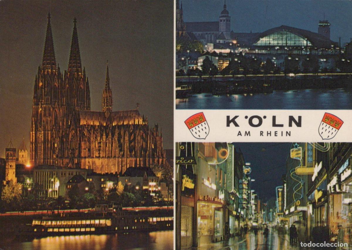 Cartes Postales: Germany Cologne Cathedral Rhine River Cityscape At Night *YAT688