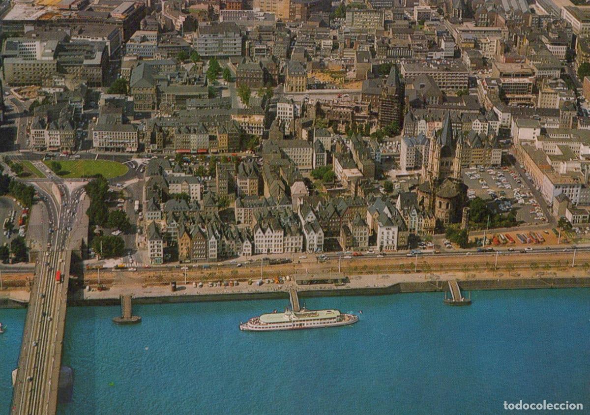 Cartoline: Germany Cologne Old Town Rhine Riverfront Aerial View With Unposted *YAT776