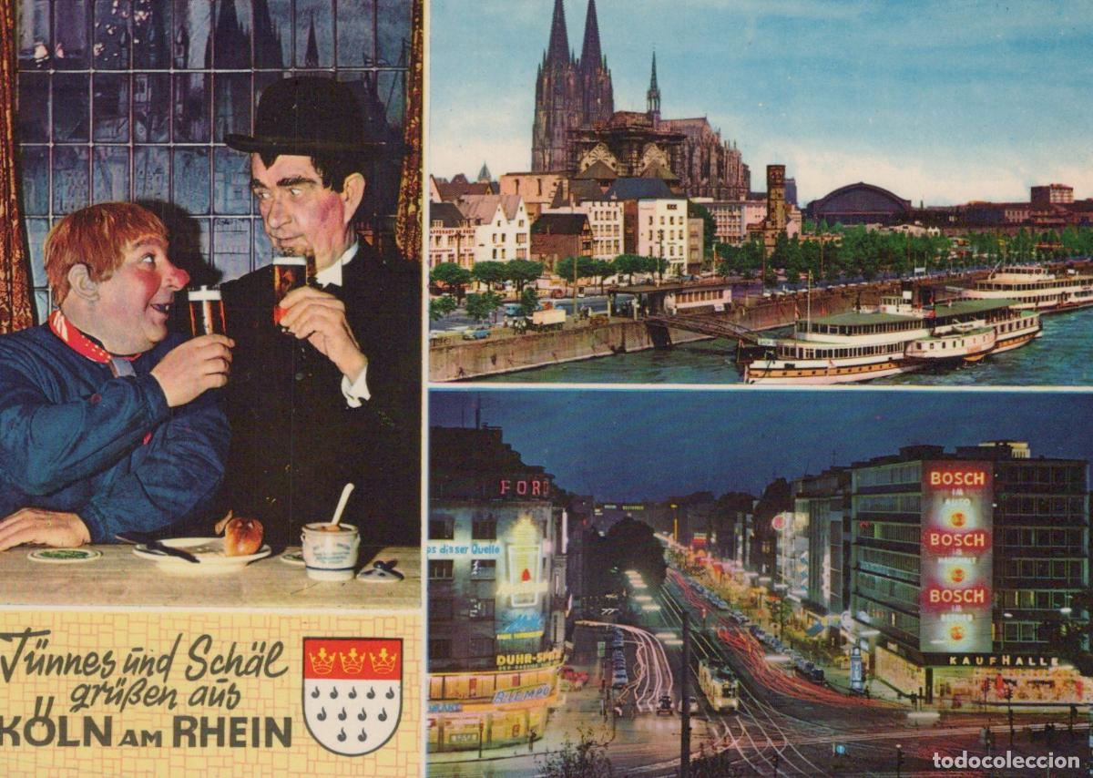 Postkarten: Germany Cologne T&uuml;nnes und Sch&auml;l Cathedral Rhine River City At Night *YAT599