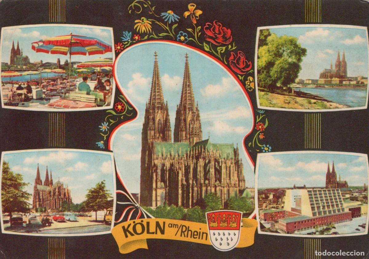 Cartoline: Germany Cologne Cathedral City Views Rhine River Vintage *YAT778