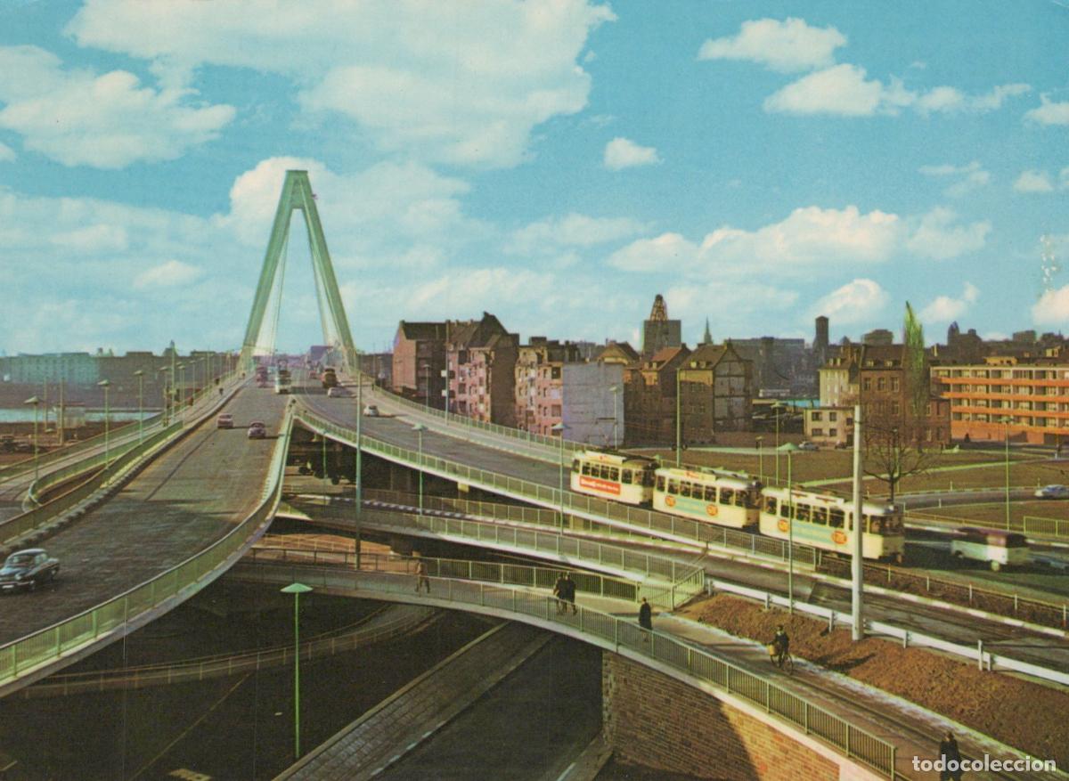 Cartoline: Germany Cologne Severinsbr&uuml;cke Bridge With Trams and Cars *YAT866
