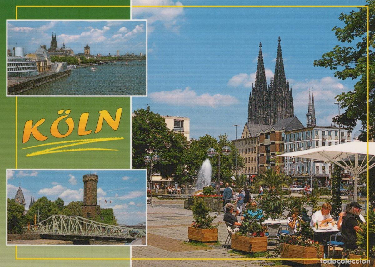 Cartoline: Germany Cologne City Collage Cathedral Rhine River Bridge Square Cafe *YAT639