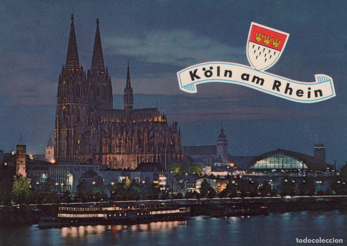 Cartoline: Germany Cologne Cathedral Rhine River Night View Cityscape *YAT793