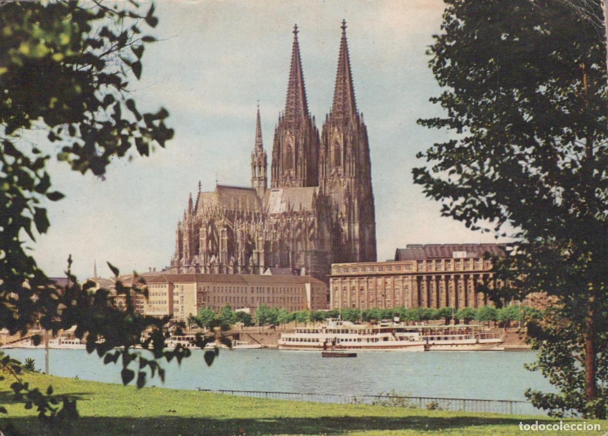 Cartoline: Germany Cologne Cathedral and Rhine River With Boats *YAT798