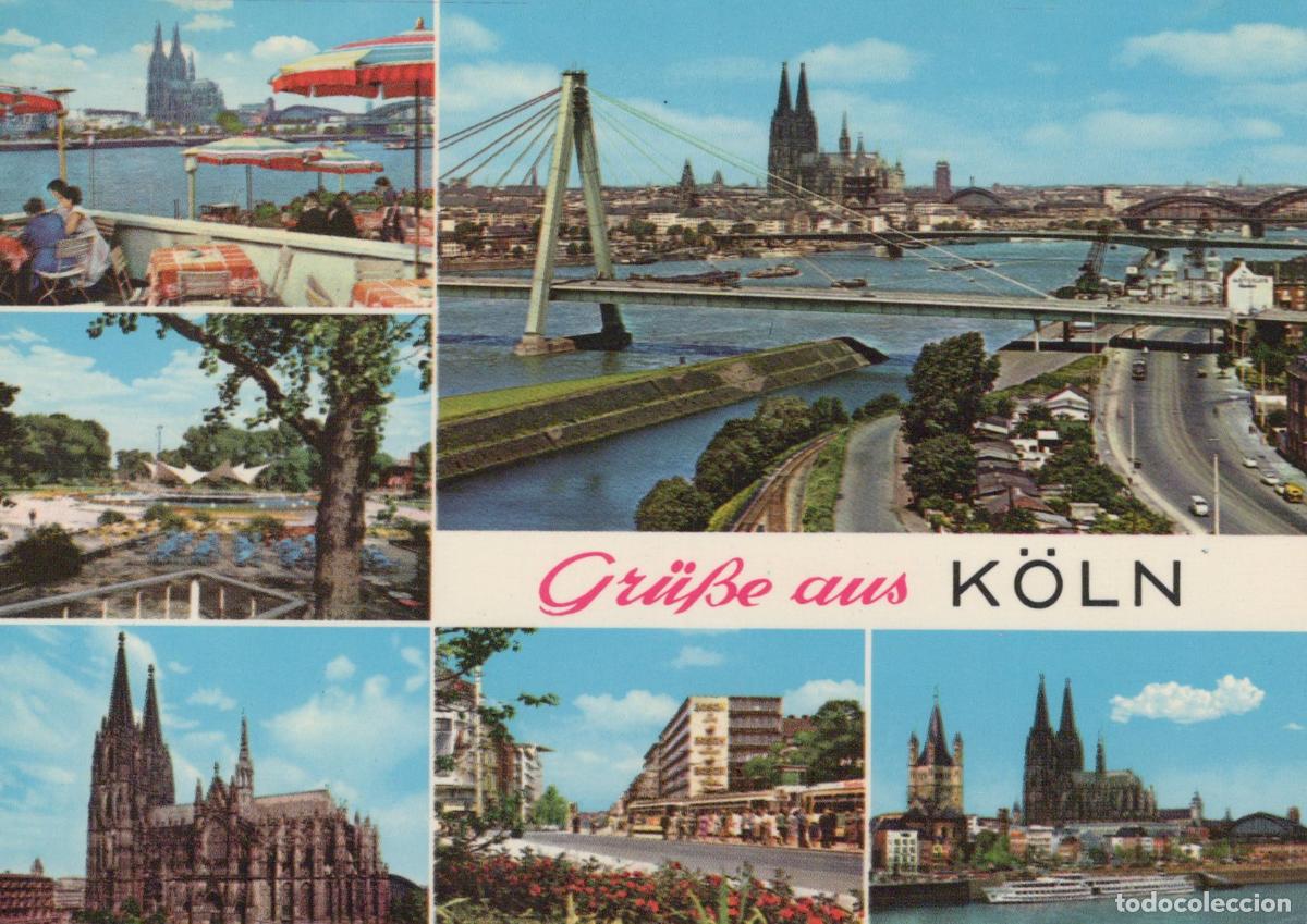 Cartoline: Germany Cologne Multi View Cathedral Rhine River Bridge Unposted *YAT891
