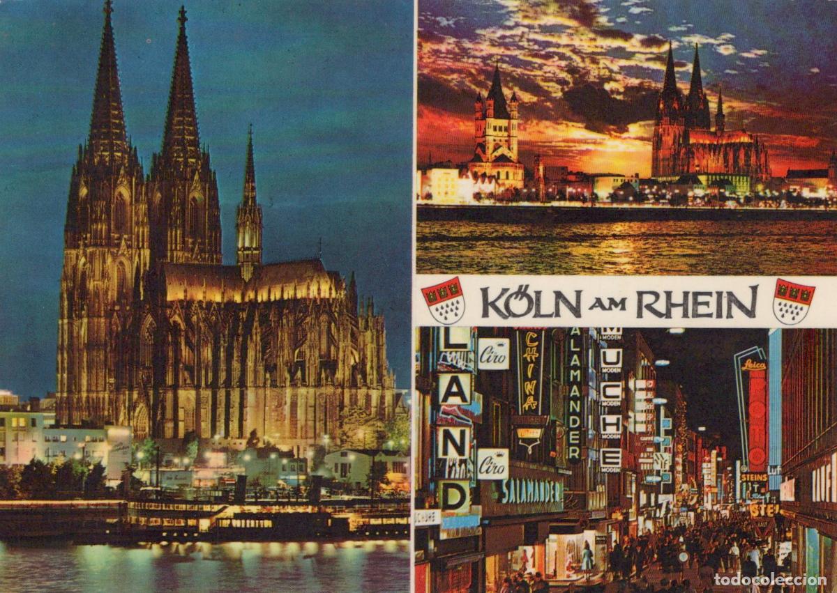 Postkarten: Germany Cologne Cathedral Rhine River Night View Cityscape *YAT674