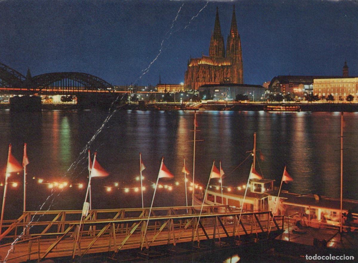 Postkarten: Germany Cologne Cathedral Hohenzollern Bridge At Night Rhine River *YAT833