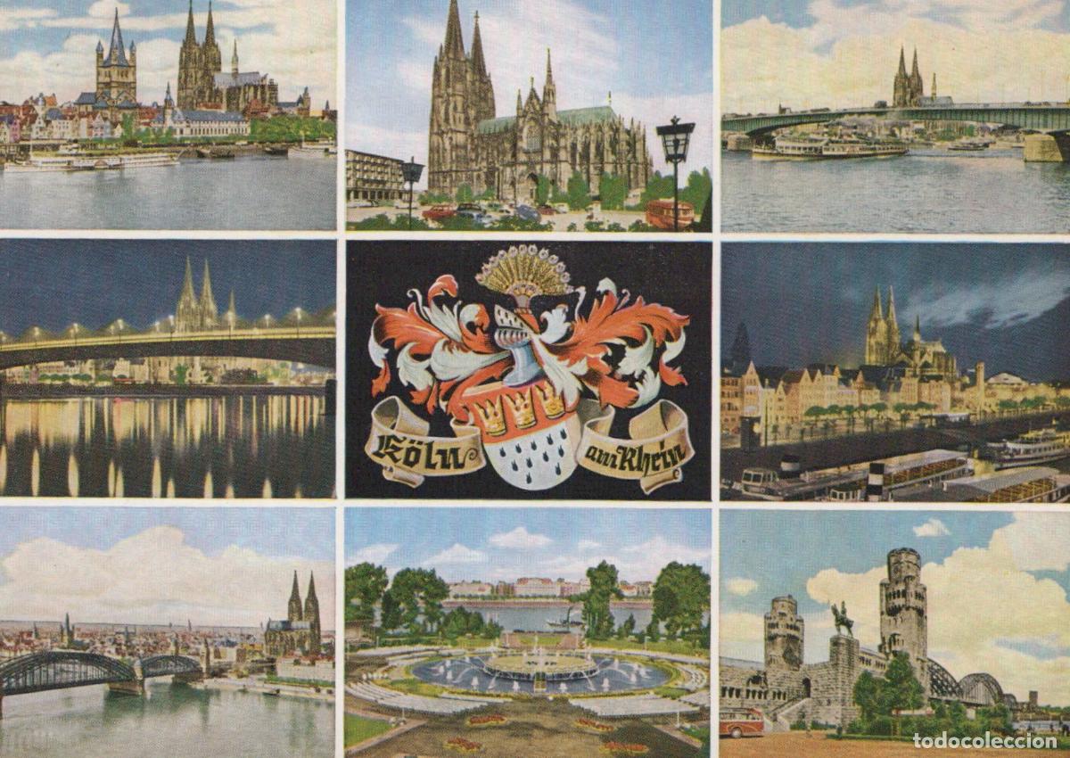 Postkarten: Germany Cologne On the Rhine Multi View Cathedral Bridges Cityscape Coat *YAT858