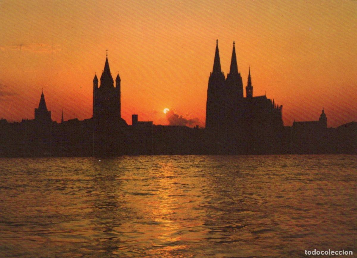 Postcards: Germany Cologne Rhine River With Dom Great St Martin Church At Sunset *YAT878