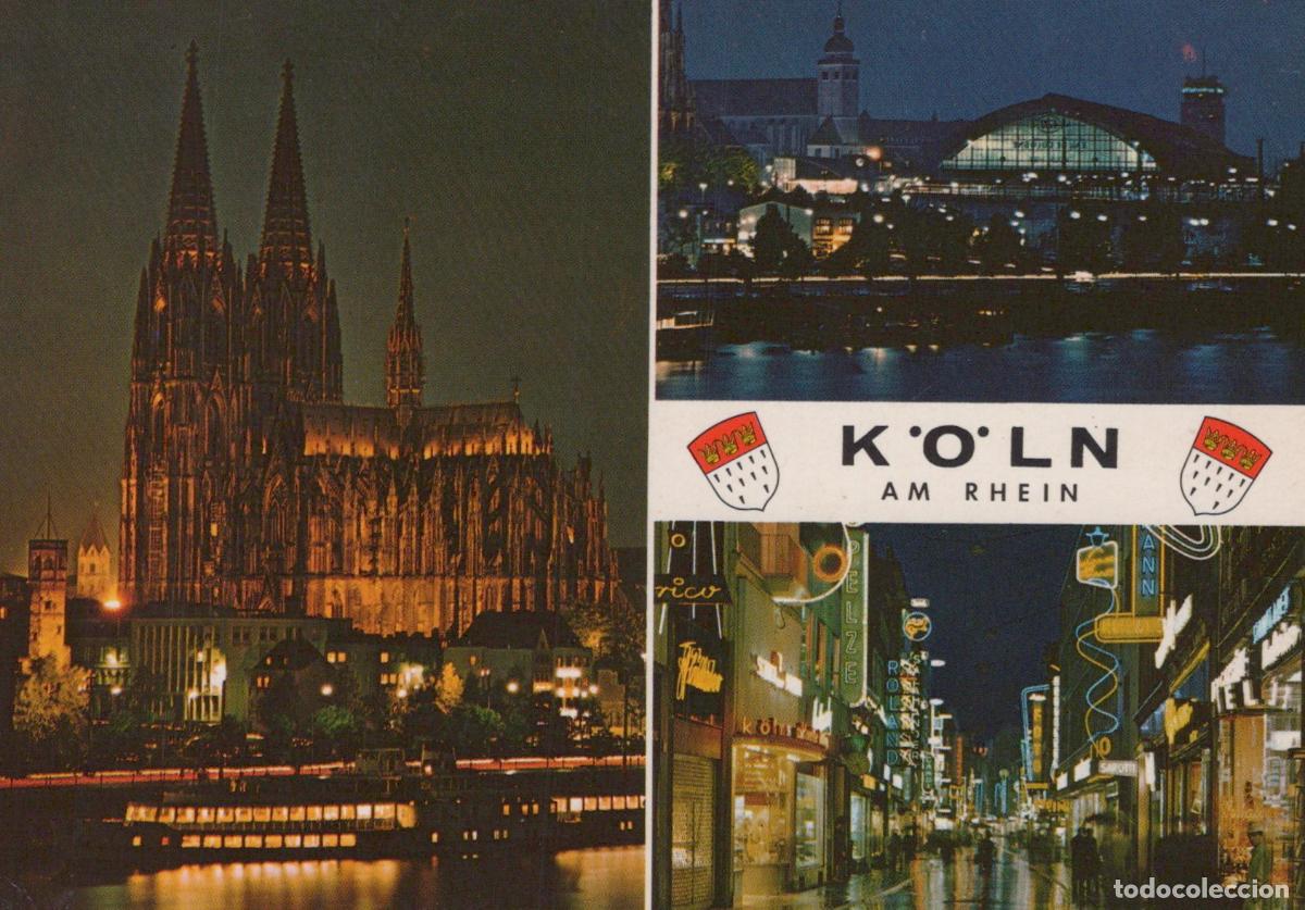 Postcards: Germany Cologne Cathedral Rhine River Night View Cityscape Unposted *YAT764