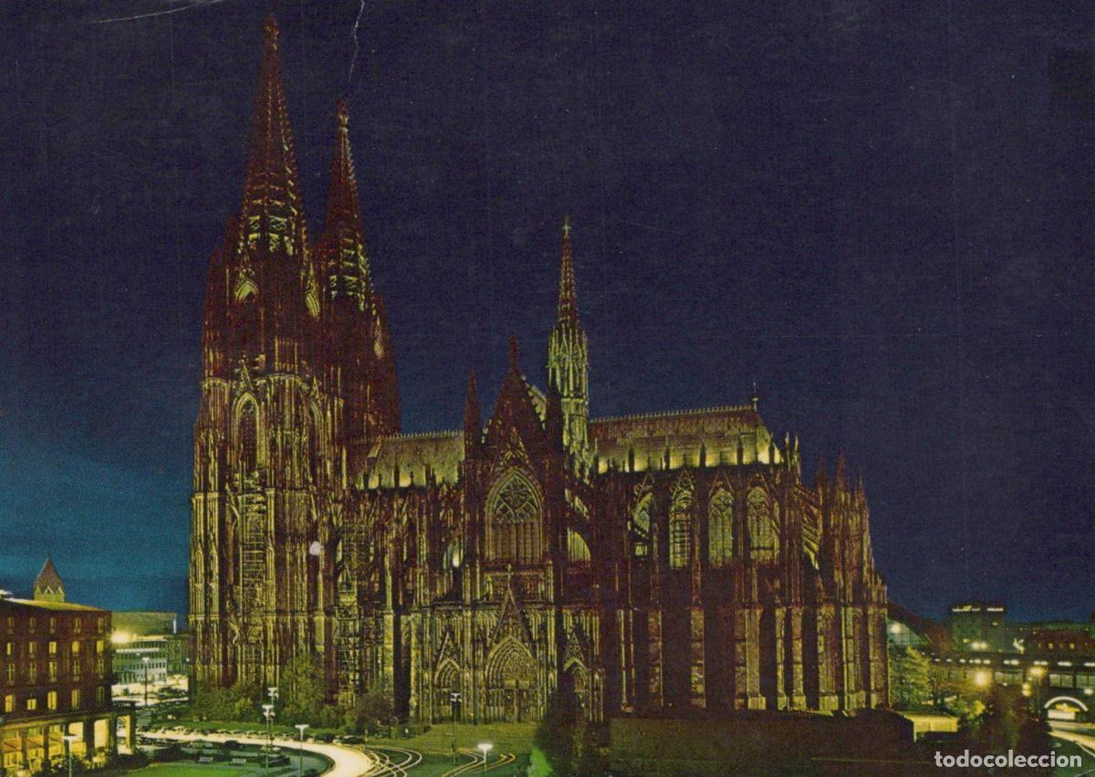Postcards: Germany Cologne Cathedral At Night Illuminated Gothic Architecture *YAT784