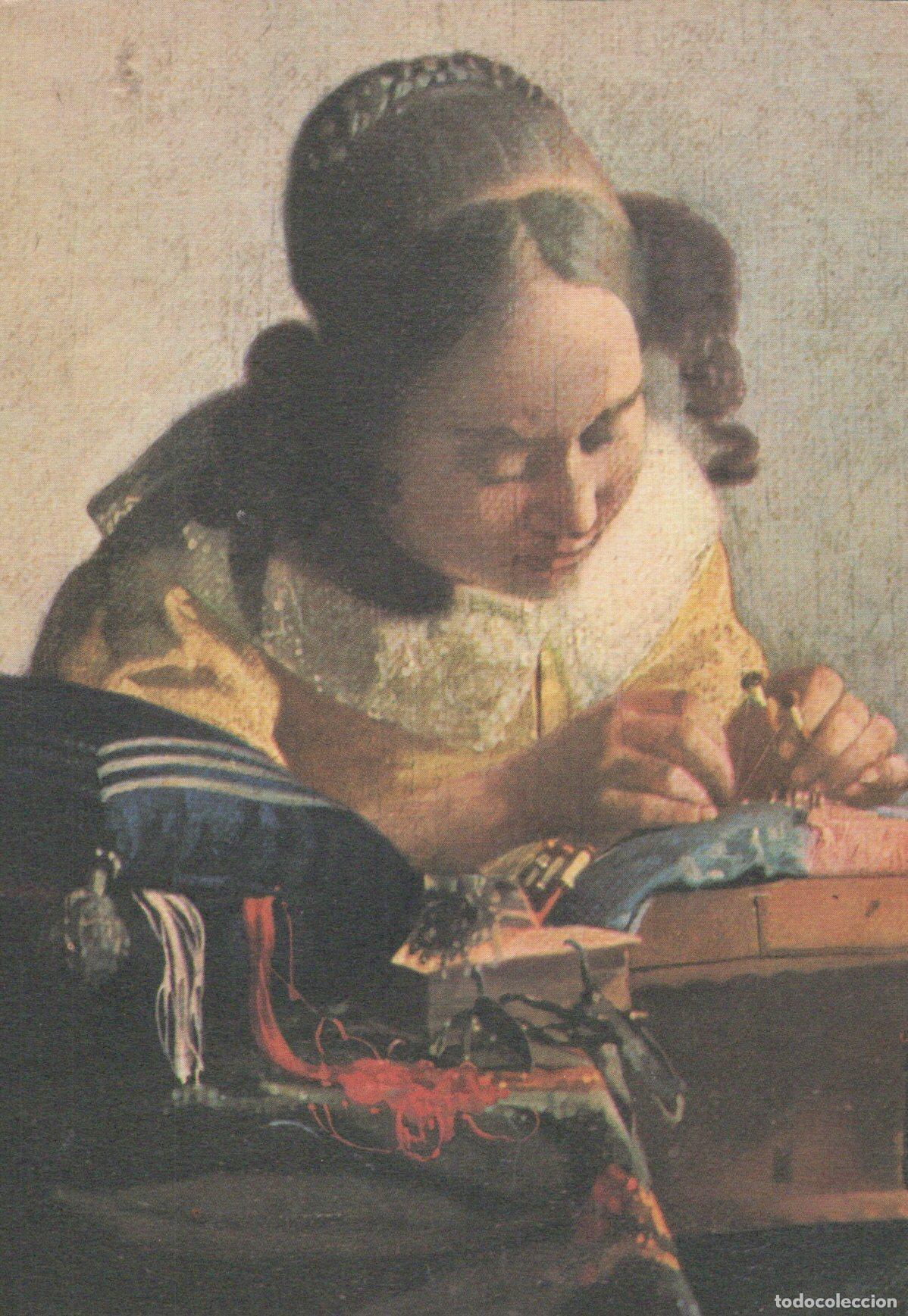 Postais: France Paris The Lacemaker By Jan Vermeer van Delft Louvre Art Unposted *YAU049