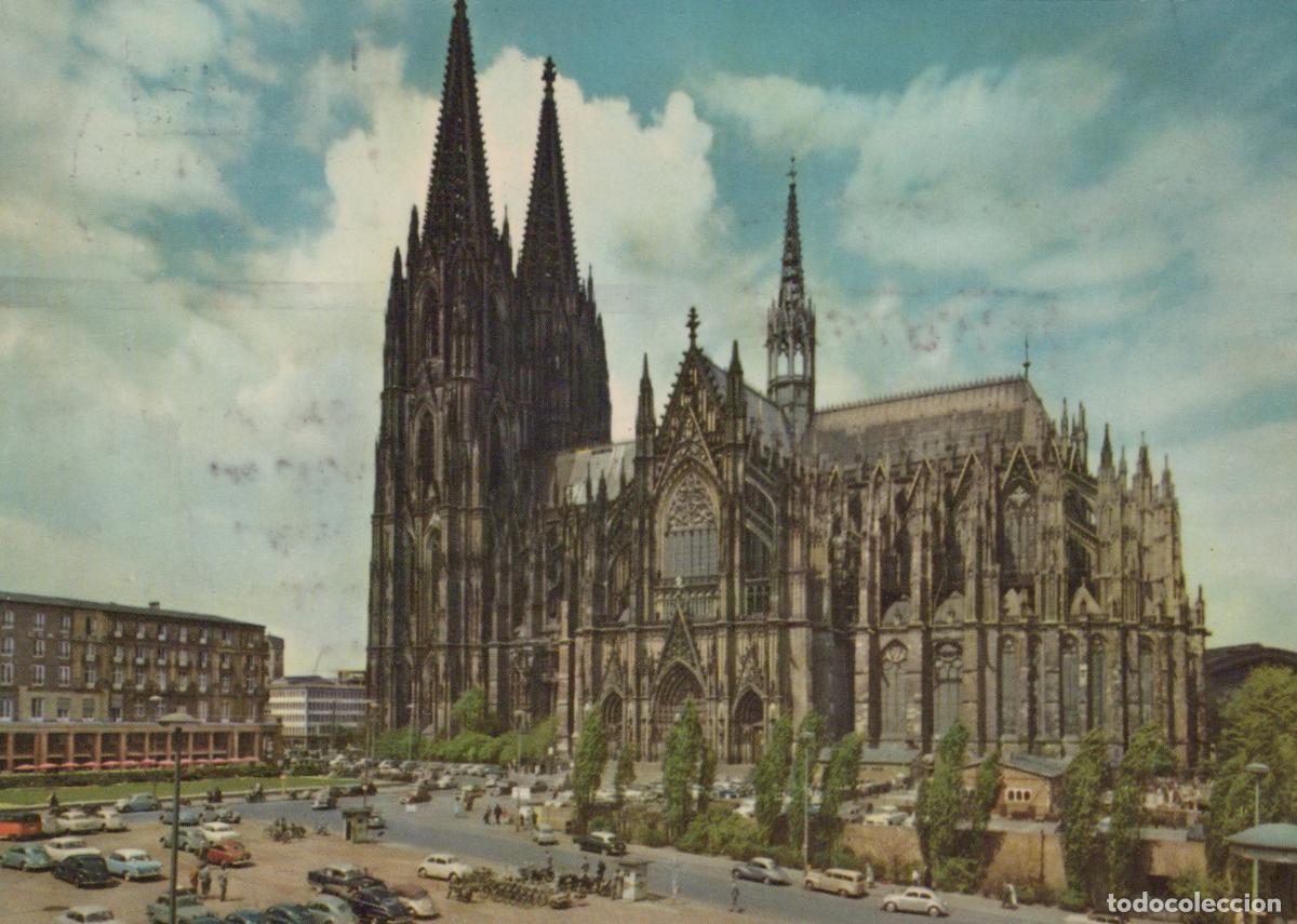 Postcards: Germany Cologne Cathedral Gothic Architecture Cityscape Cars 1960s *YAT844