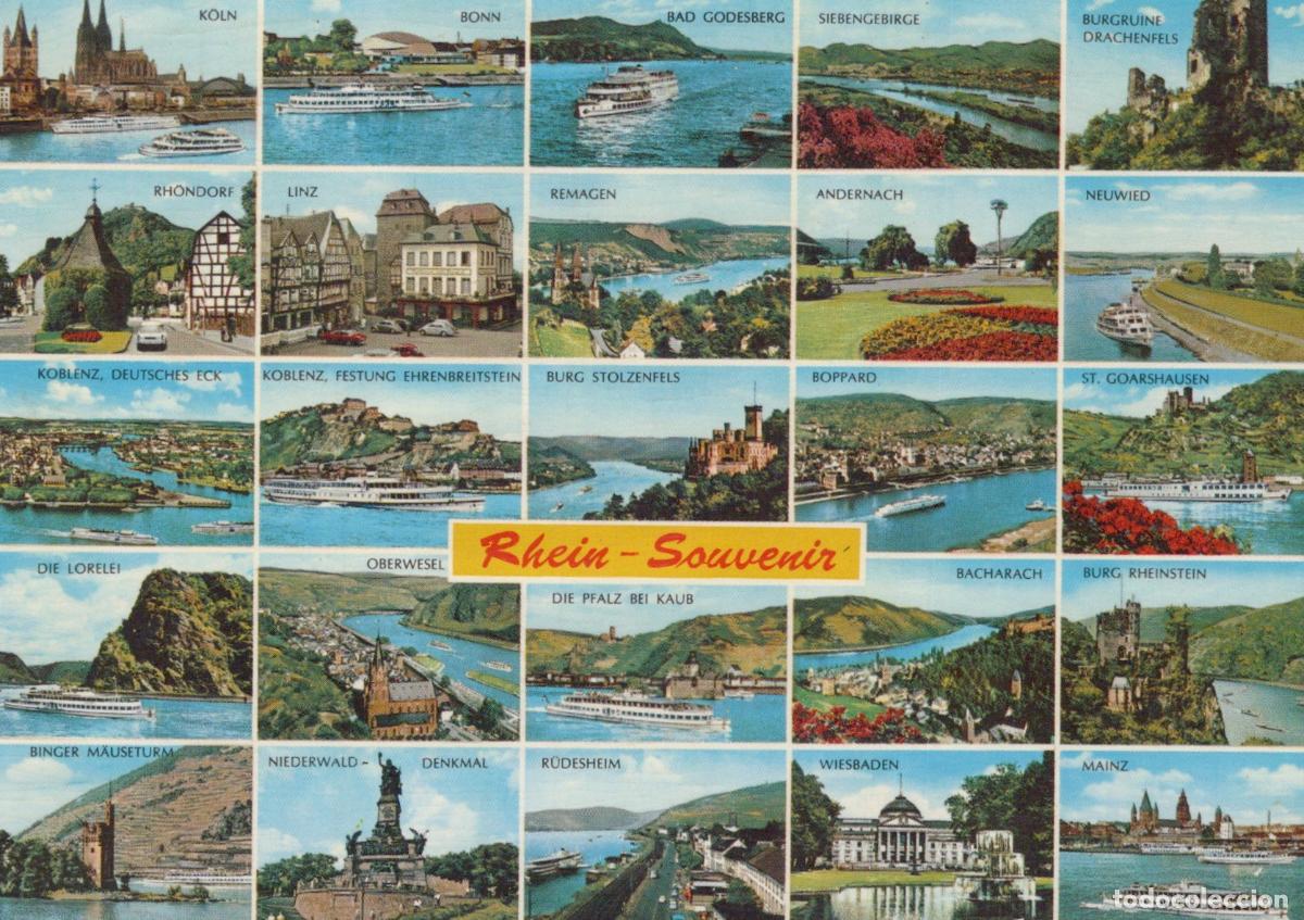 Postcards: Germany Multiple Cities Rhine River Souvenir Multi View Castles Cities *YAT849