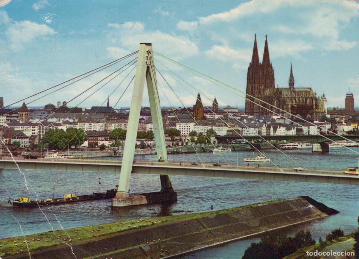 Postais: Germany Cologne Severinsbr&uuml;cke Bridge and Dom Cathedral Rhine River *YAT869