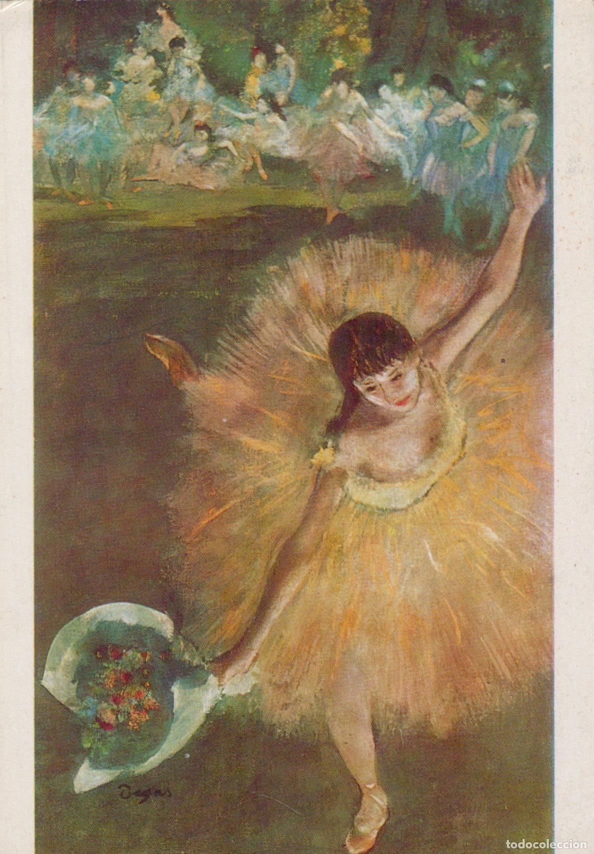 Postcards: France Paris Edgar Degas Ballerina Dancer With Bouquet End of Unposted *YAU101