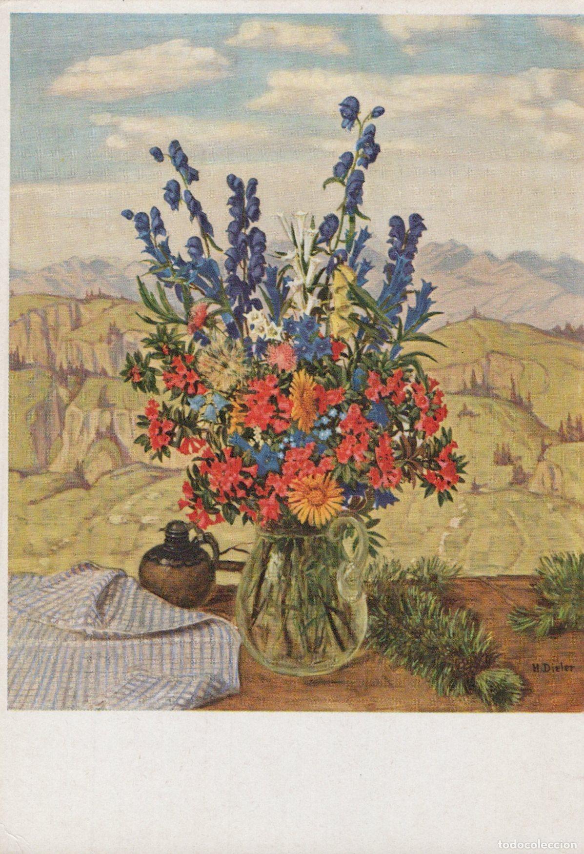 Postkarten: Germany Nuremberg Alpine Flowers Still Life By H Dieler Unposted *YAU166