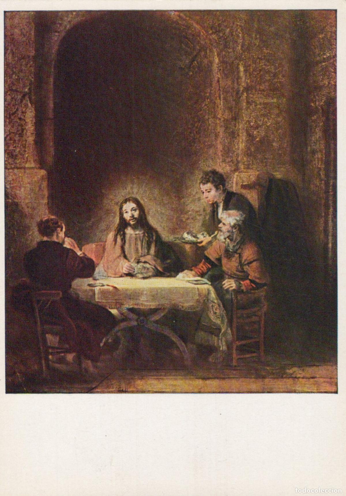 Postkarten: Germany Stuttgart Rembrandt the Pilgrims of Emmaus Jesus Christ Unposted *YAU236